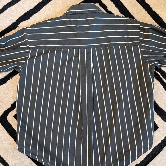 Brunette The Label Black and White Strip Button Down Shirt 100% Cotton - Picture 5 of 5